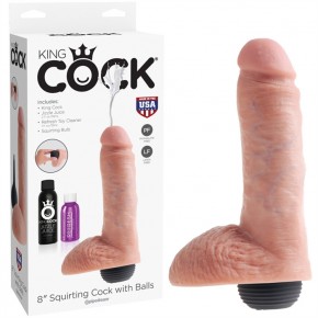 KING COCK 8" SQUIRTING COCK W/ BALLS
