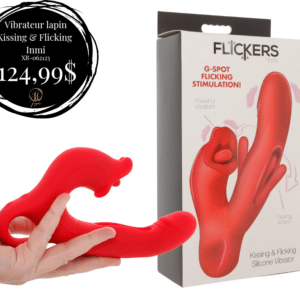 Vibrateur lapin Kissing & Flicking - inmi (rouge)