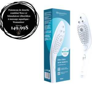 Pommeau de douche combiné Wave et stimulateur clitoridien à massage aquatique blanc - Womanizer