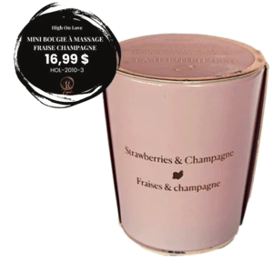 MINI BOUGIE À MASSAGE FRAISE CHAMPAGNE