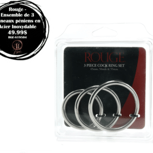 Rouge - Ensemble de 3 Anneaux péniens en Acier Inoxydable