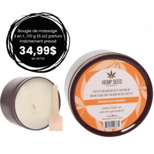 Bougie de massage 3 en 1, parfum Fraîchement pressé,170g(6 oz)
