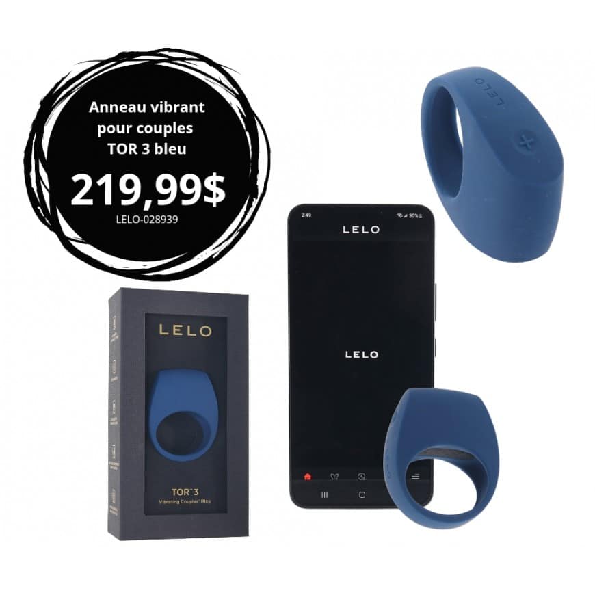 Anneau vibrant pour couples TOR 3 bleu