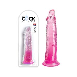Clear 8" - Rose, King Cock